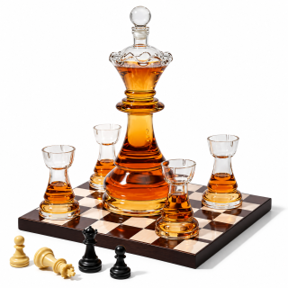 Set cu decantor și 4 pahare "Royal Chess" Set cu decantor și 4 pahare "Royal Chess"