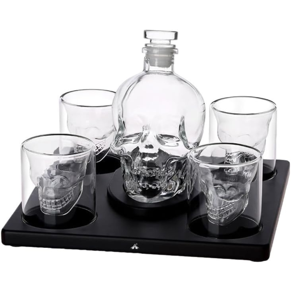 Set cu decantor și 4 pahare "Skeleton"