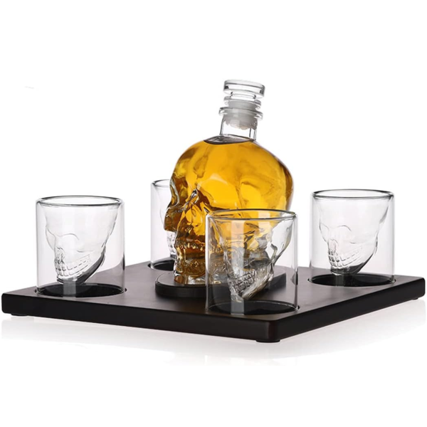 Set cu decantor și 4 pahare "Skeleton"