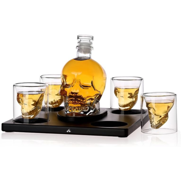 Set cu decantor și 4 pahare "Skeleton"