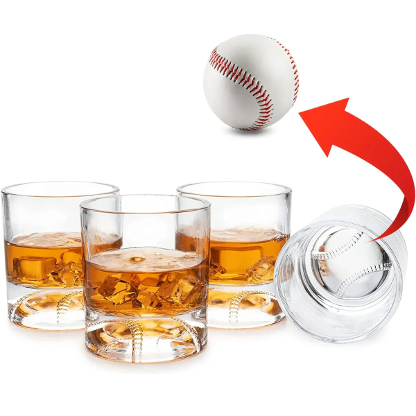 Set decantor cu suport și 4 pahare "Baseball bat"