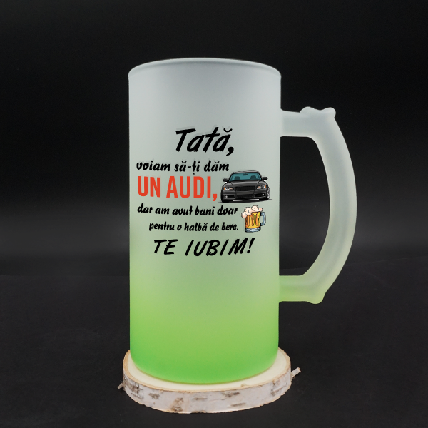 Halba de bere "Voiam să-ți dăm un AUDI"