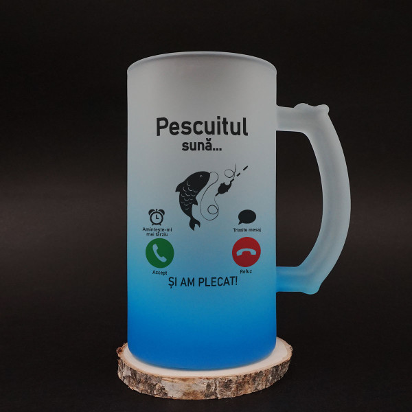 Halbă de bere "Pescuitul sună" Halbă de bere "Pescuitul sună"