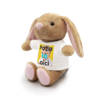 Iepuraș de pluș "Binky" cu fotografia aleasă de tine (18 cm)