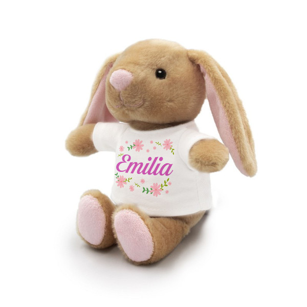 Iepuraș de pluș „Flori” cu numele ales de dvs. (18 cm) Iepuraș de pluș „Flori” cu numele ales de dvs. (18 cm)