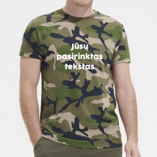 Tricou de camuflaj cu textul ales de tine