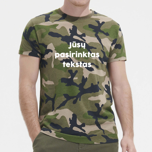 Tricou de camuflaj cu textul ales de tine Tricou de camuflaj cu textul ales de tine