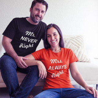 Set de tricouri "Mr NEVER Right & Mrs ALWAYS Right"