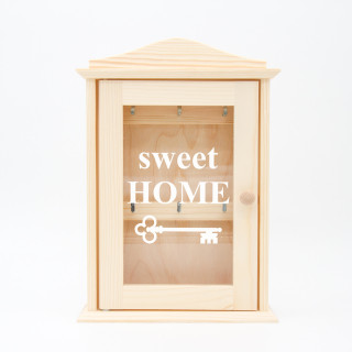 Cutie de chei din lemn cu sticlă "Sweet home"