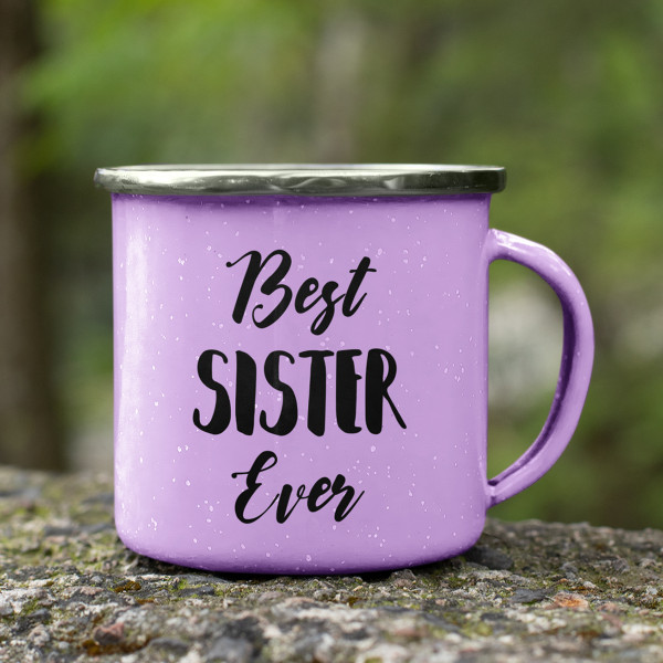 Cană din metal „Best sister ever“ Cană din metal „Best sister ever“