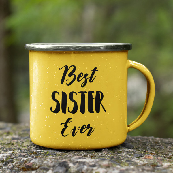 Cană din metal „Best sister ever“ Cană din metal „Best sister ever“