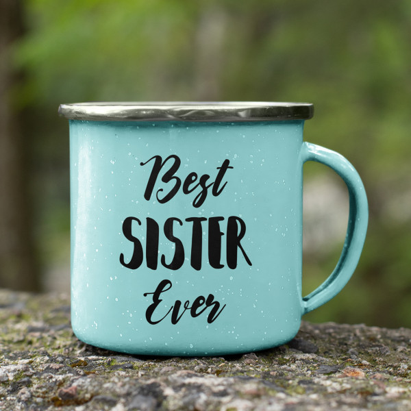 Cană din metal „Best sister ever“ Cană din metal „Best sister ever“