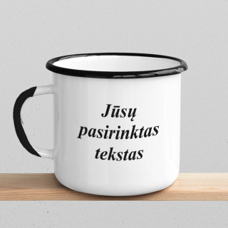 Cană metalică vintage cu propriul text