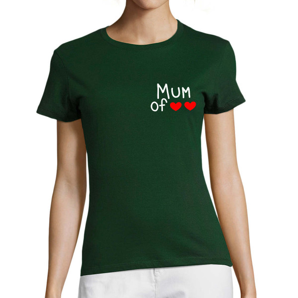 Tricouri pentru femei "Mum" cu numărul de inimi selectat de dvs.