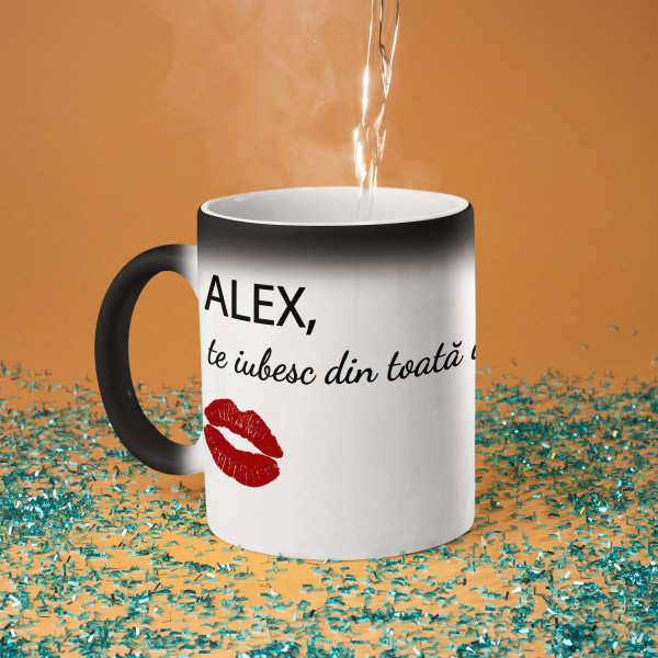 Mug "Din toată inima mea cu numele ales de dvs." Mug "Din toată inima mea cu numele ales de dvs."