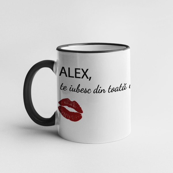 Mug "Din toată inima mea cu numele ales de dvs." Mug "Din toată inima mea cu numele ales de dvs."