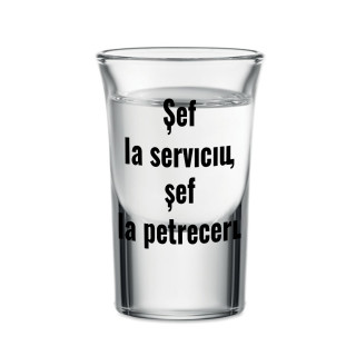 Pahar de shot "Eu sunt la conducere la petreceri", 30ml