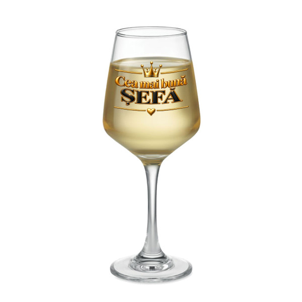 Pahar de vin "Cea mai bună Șefă" (400ml)