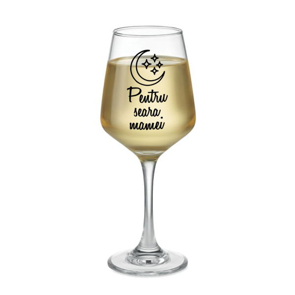Pahar de vin "Pentru seara mamei" (400ml)