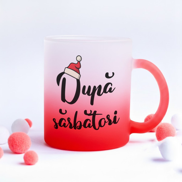 Pahar din sticlă mată "După sărbători"