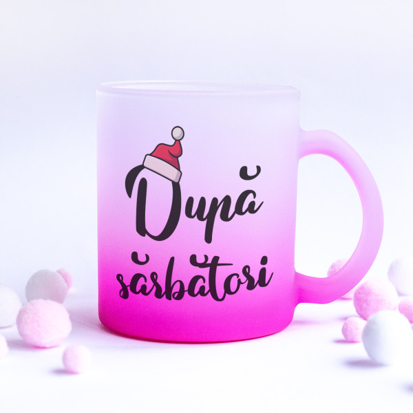 Pahar din sticlă mată "După sărbători"