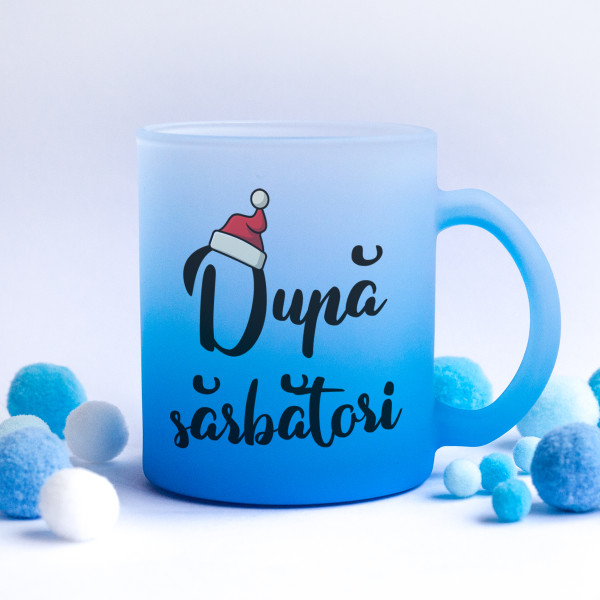 Pahar din sticlă mată "După sărbători"