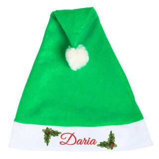 Pălărie de Crăciun cu numele ales (verde)