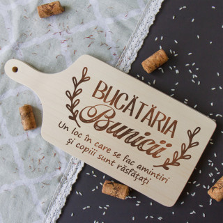 Placă de tăiat cu mâner "Bucătăria bunicii" (35cm)