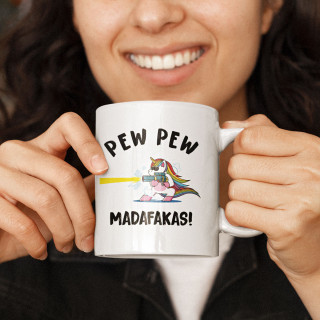 Cană „Pew Pew Unicorn“