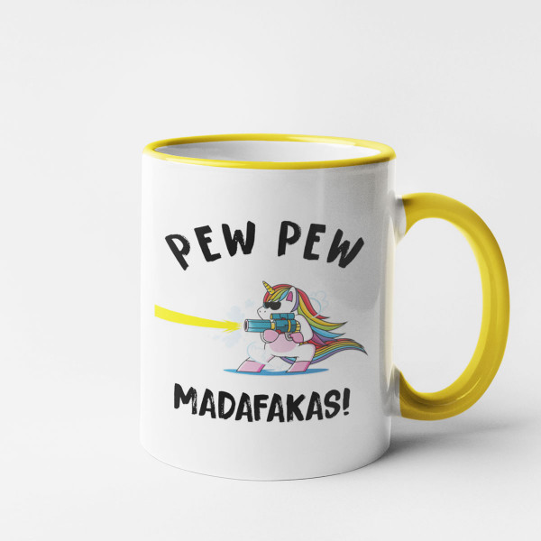 Cană „Pew Pew Unicorn“