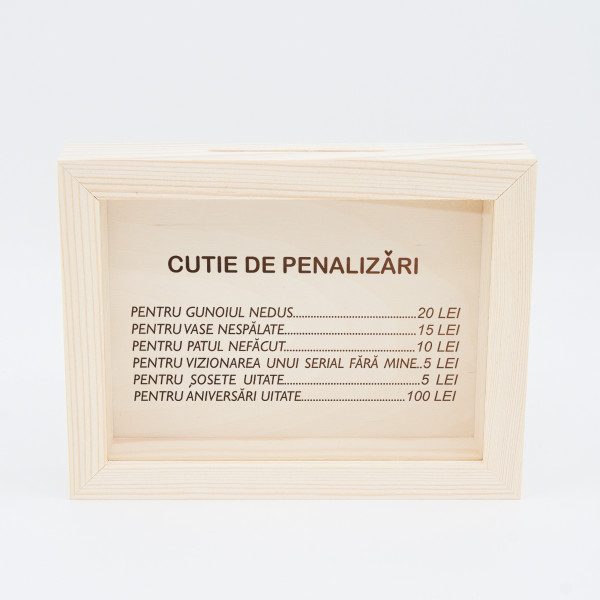 Ramă - bancă "CUTIA NOASTRĂ DE PENALIZĂRI"