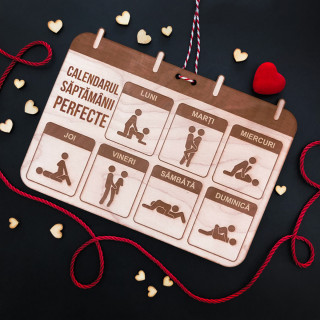 Semn din lemn pentru agățat "Calendarul săptămânii perfecte''