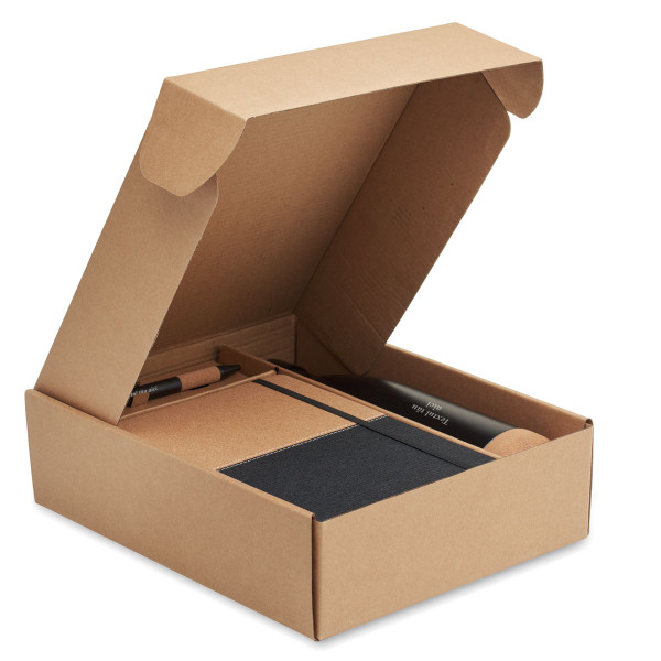 Set cadou durabil "ECO Black" cu textul ales de tine