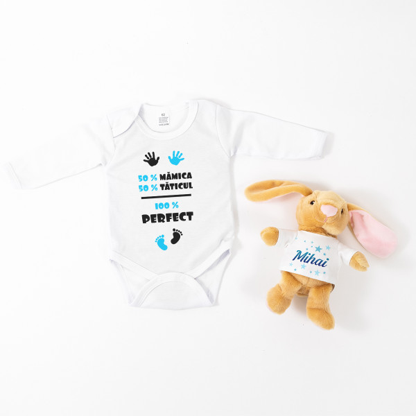 Set cadou pentru bebeluși „Băiatul perfect 100%”