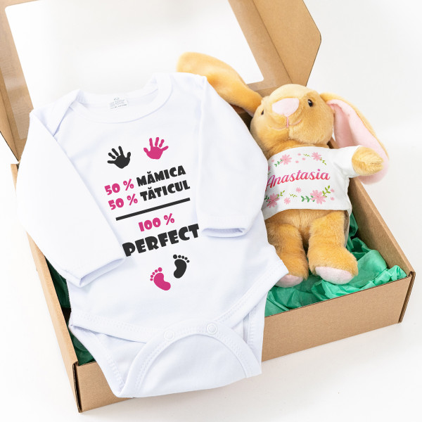 Set cadou pentru bebeluși „Fata perfectă 100%”