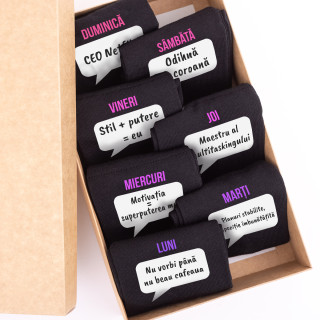 Set de șosete pentru femei "Pachetul săptămânii pentru șefa" Set de șosete pentru femei "Pachetul săptămânii pentru șefa"