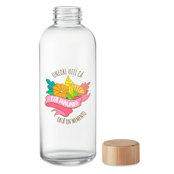 Sticlă de apă din sticlă "Ești extraordinar!" (650ml) Sticlă de apă din sticlă "Ești extraordinar!" (650ml)