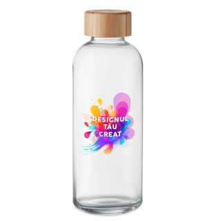 Sticlă de apă din sticlă "FRIS" cu designul tău personalizat (650 ml)