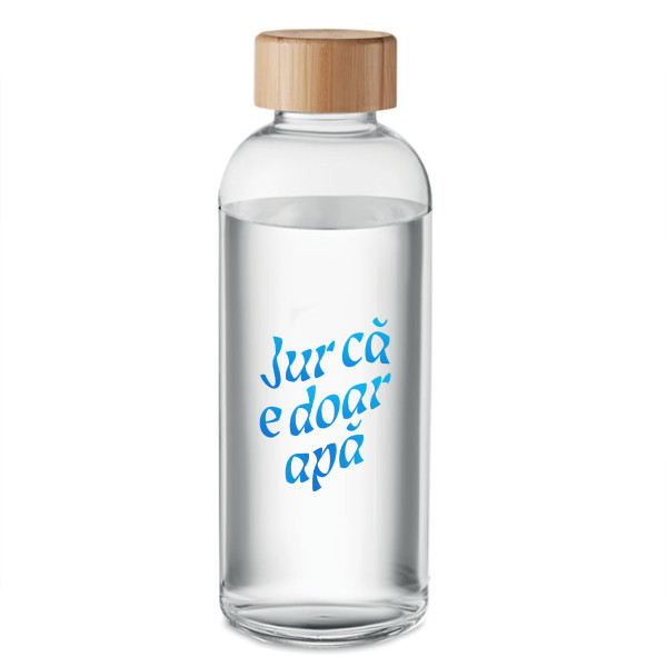 Sticlă de apă din sticlă "Jur că e doar apă" (650ml) Sticlă de apă din sticlă "Jur că e doar apă" (650ml)