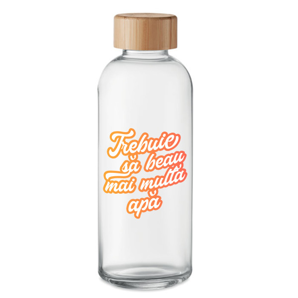 Sticlă de apă din sticlă "Trebuie să beau mai multă apă" (650ml) Sticlă de apă din sticlă "Trebuie să beau mai multă apă" (650ml)