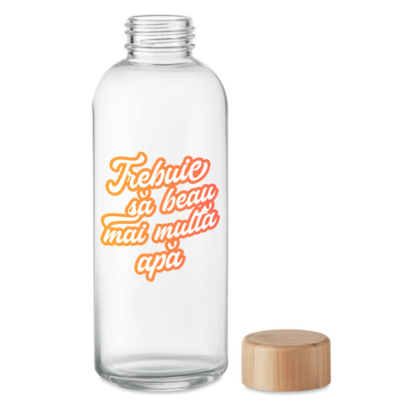 Sticlă de apă din sticlă "Trebuie să beau mai multă apă" (650ml) Sticlă de apă din sticlă "Trebuie să beau mai multă apă" (650ml)