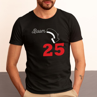 T-shirt „Boom, este ziua de naștere” cu anul ales