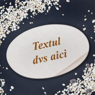 Tocător oval din lemn cu text personalizat