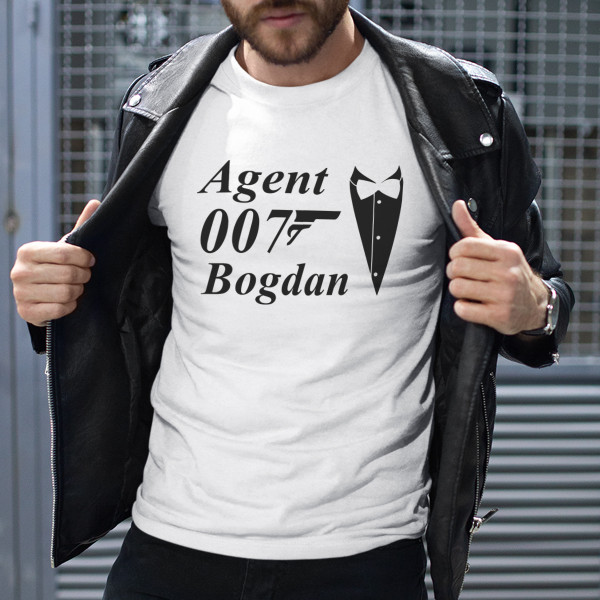 Tricou "Agent 007" cu numele ales de dvs. Tricou "Agent 007" cu numele ales de dvs.