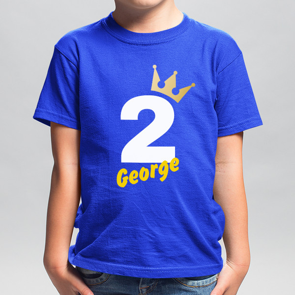 Tricou aniversar pentru copii cu numele și vârsta aleasă