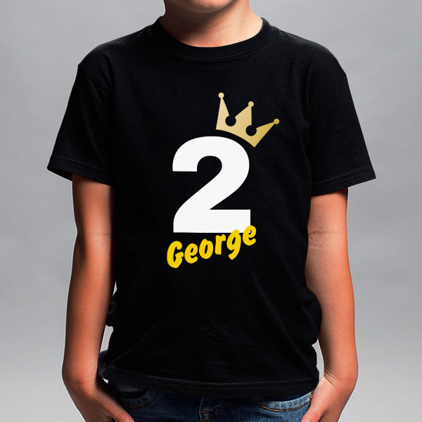 Tricou aniversar pentru copii cu numele și vârsta aleasă