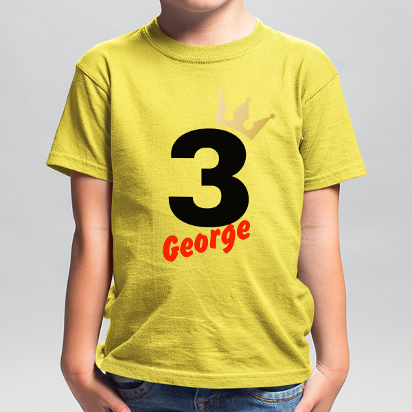 Tricou aniversar pentru copii cu numele și vârsta aleasă