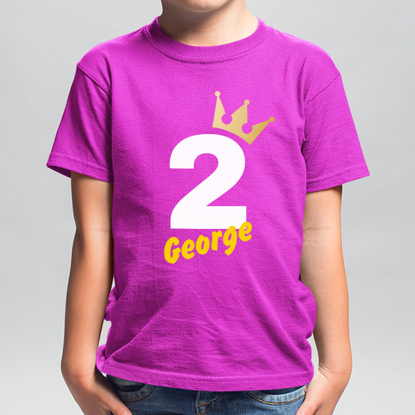 Tricou aniversar pentru copii cu numele și vârsta aleasă