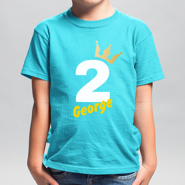 Tricou aniversar pentru copii cu numele și vârsta aleasă