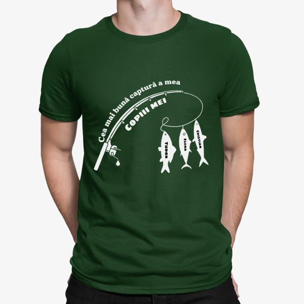 Tricou "Cea mai bună captură" cu numele copiilor: